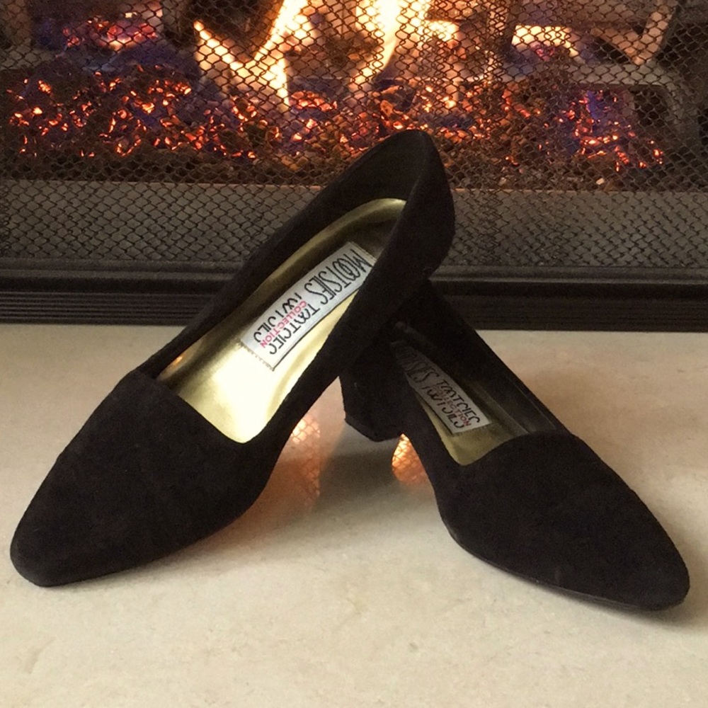 Mootsies Tootsies-  Black Suede Leather Heels
